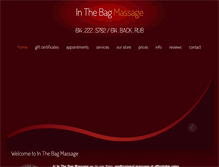 Tablet Screenshot of inthebagmassage.com